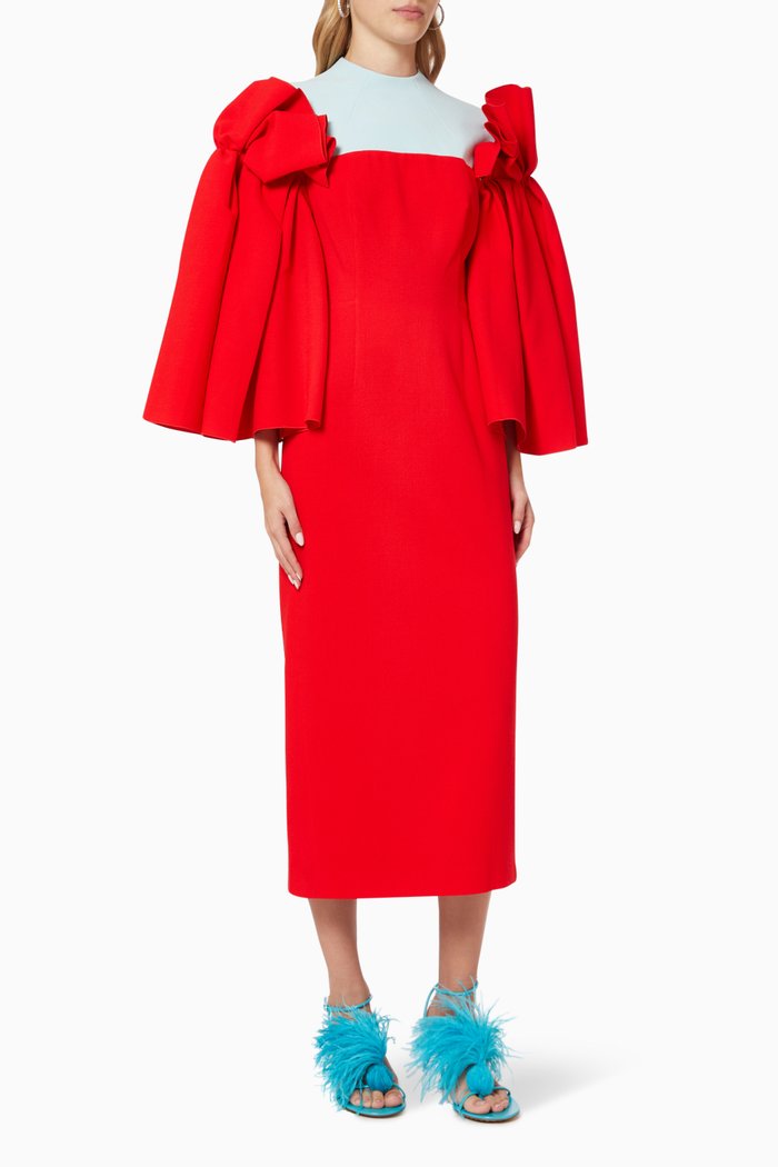 

Hebah Dress in Wool, Red