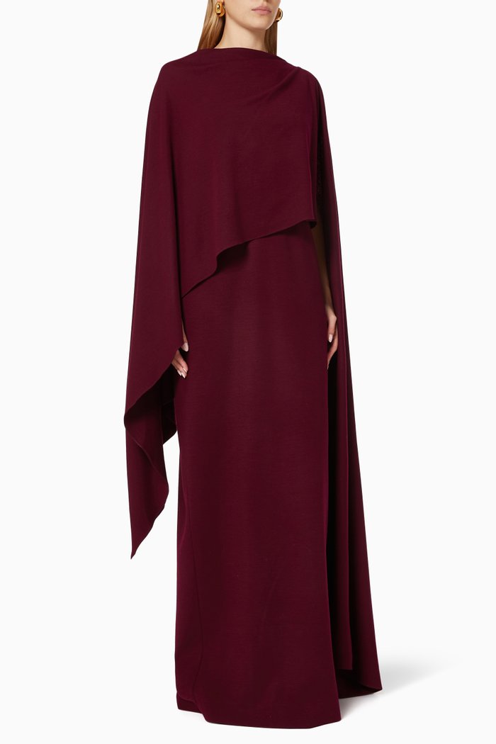 

Demetria Dress in Wool Jersey, Purple