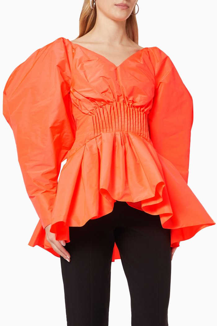 

Jaipur Top in Taffeta, Orange