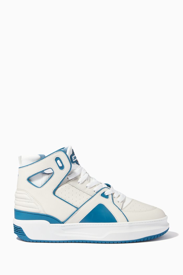 

Basketball Courtside High Top Sneakers in Leather, Multicolour