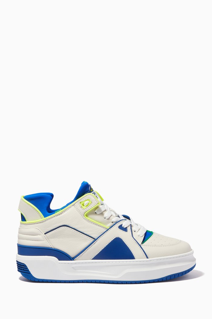 

Basketball Courtside Mid Top Sneakers in Leather, Multicolour