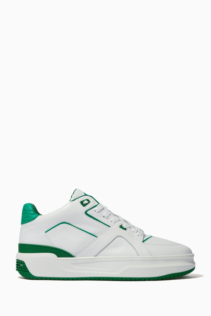 

JD3 Low Basketball Sneakers in Leather, Multicolour