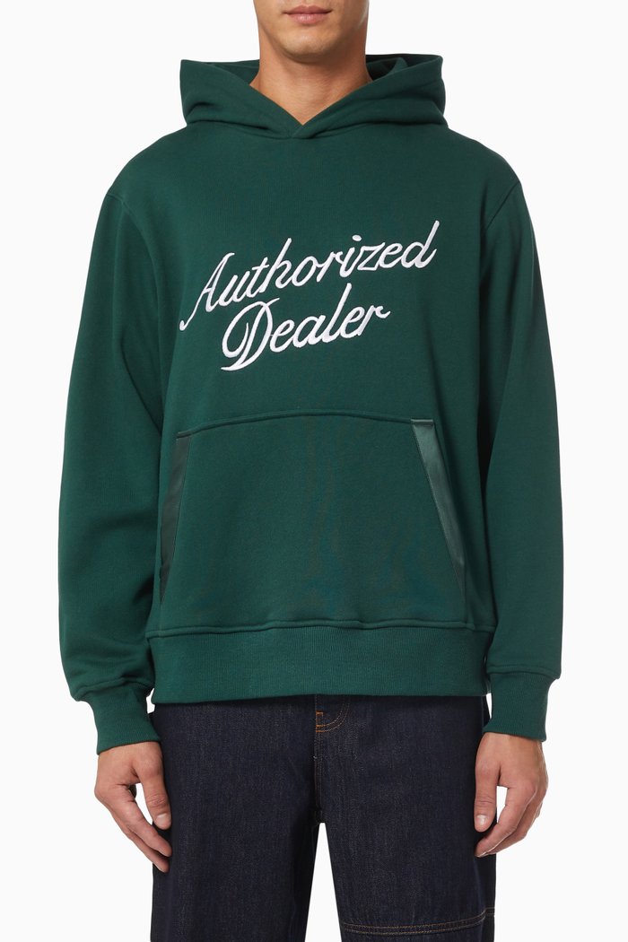

Authorized Dealer Embroidered Hoodie in Cotton Fleece, Green