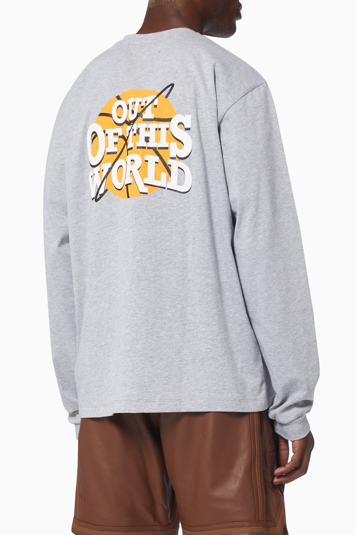 

Printed T-shirt in Cotton Jersey, Grey