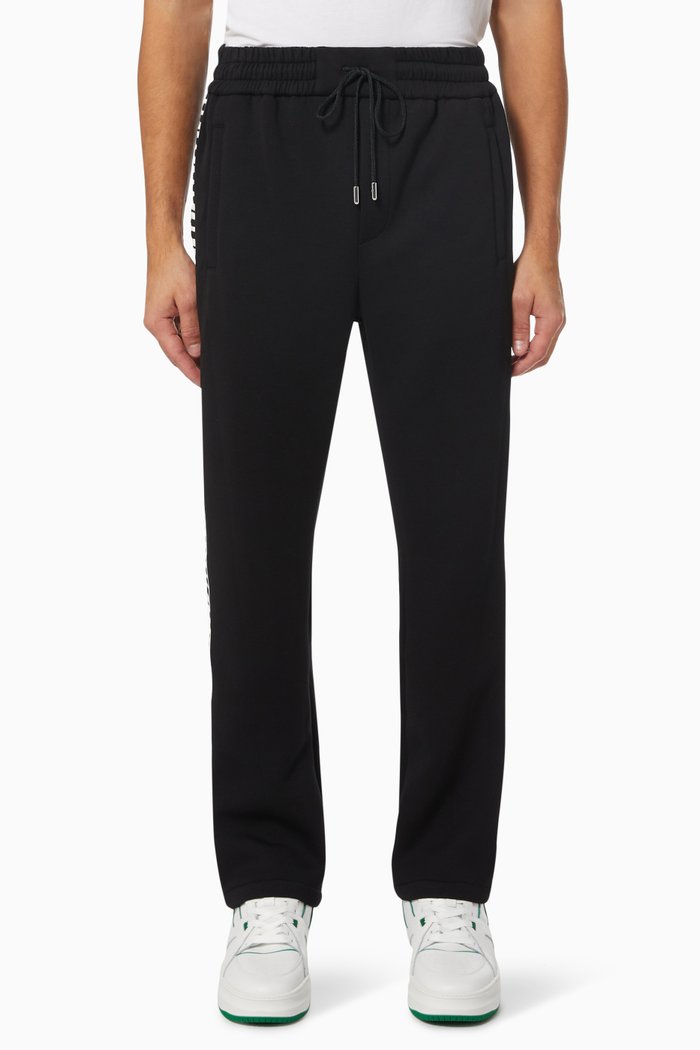

Piano Stripes Pants in Double Knit Cotton, Black