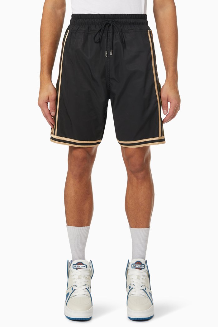 

Camo Panel Shorts in Memory Taffeta, Black