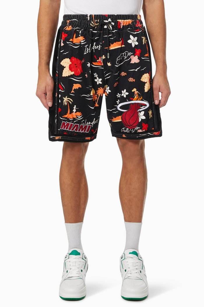 

Miami Heat Islander Shorts in Cotton & Velvet, Multicolour