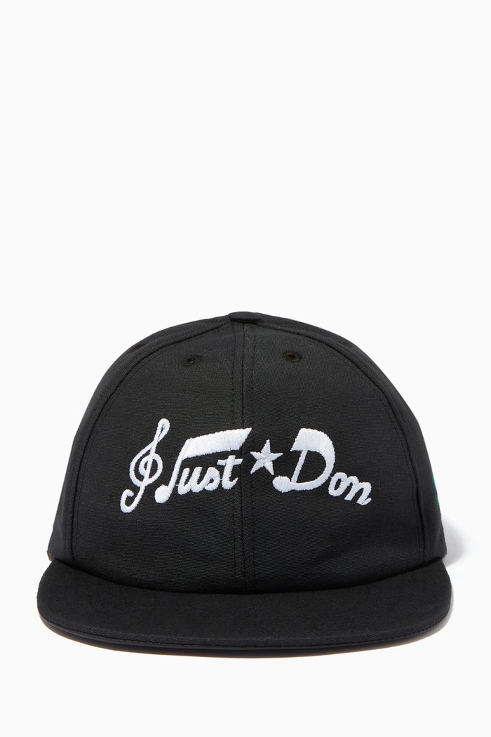 

Music Note Embroidered Logo Cap in Cotton Twill, Black