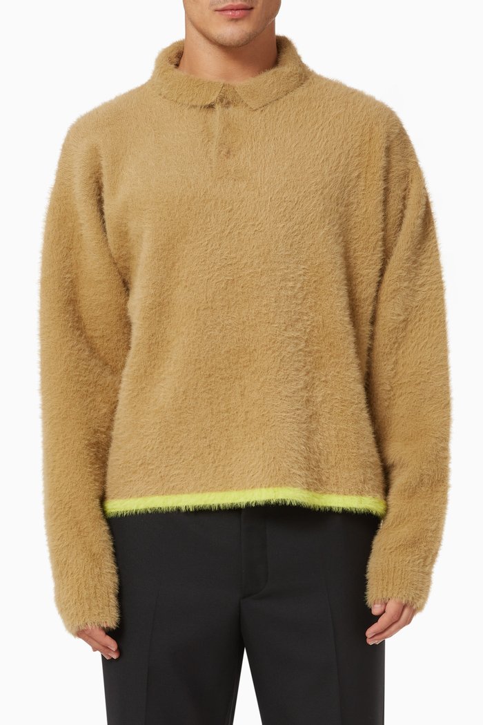 Le Polo Neve in Stretch Nylon Knit, Neutral