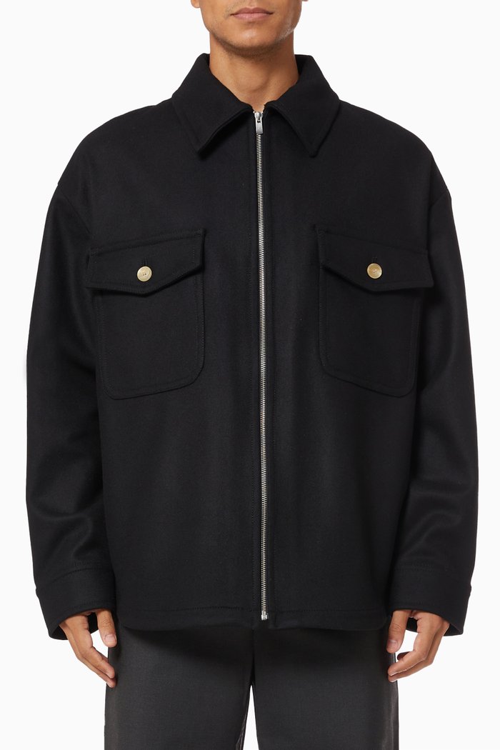 

Le Blouson Montagne in Virgin Wool, Black