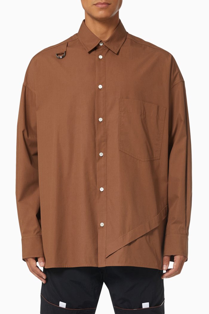 

La Chemise Banane in Cotton Poplin, Brown