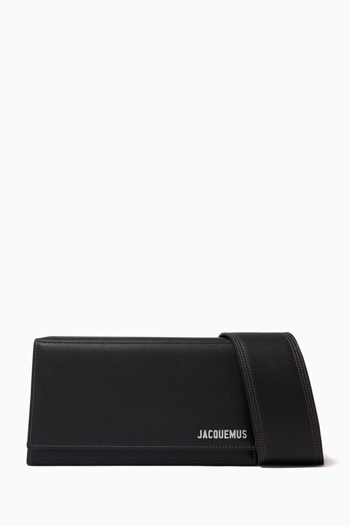

Le Bambino Homme Crossbody Bag in Leather, Black