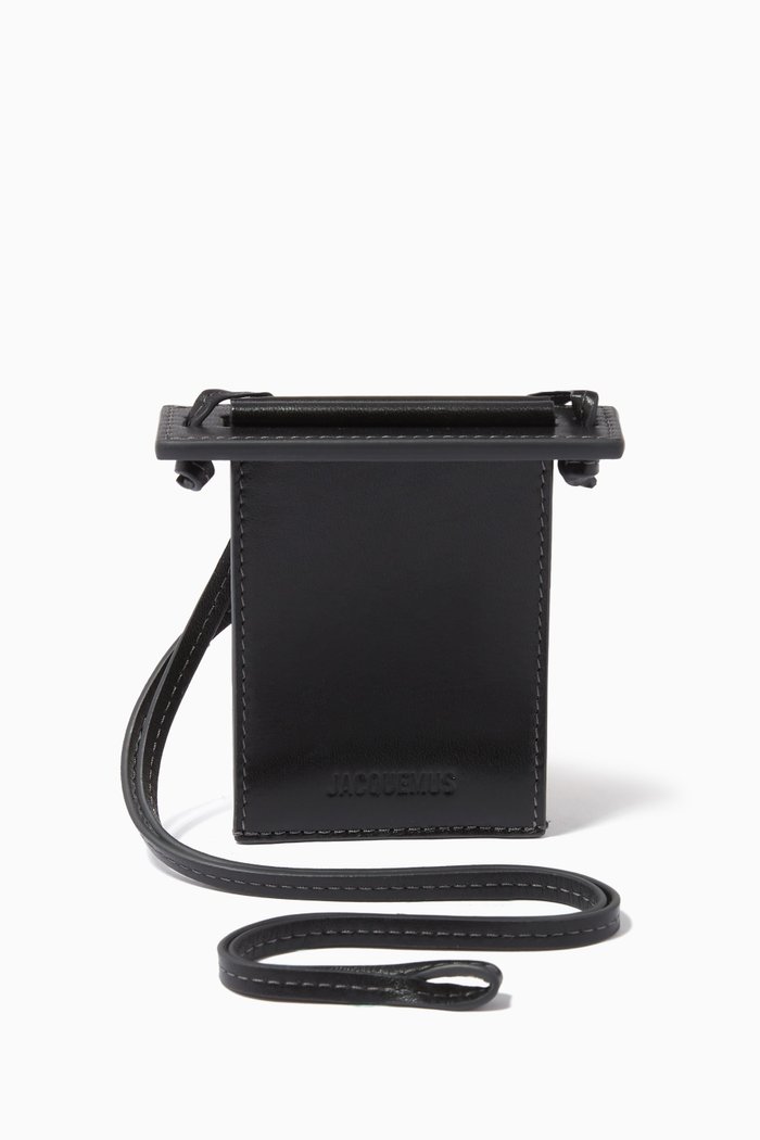 

Le Porte Azur Card Holder in Leather, Black