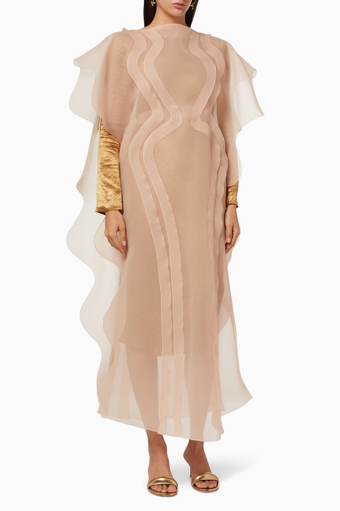 

Trimmed Casdading Overlay in Organza, Neutral