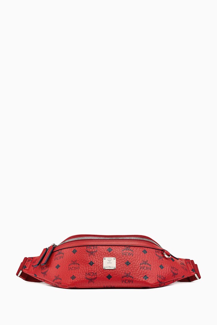 

Medium Fursten Belt Bag in Visetos, Red