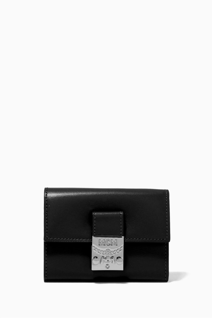 

Mini Trifold Wallet in Spanish Leather, Black