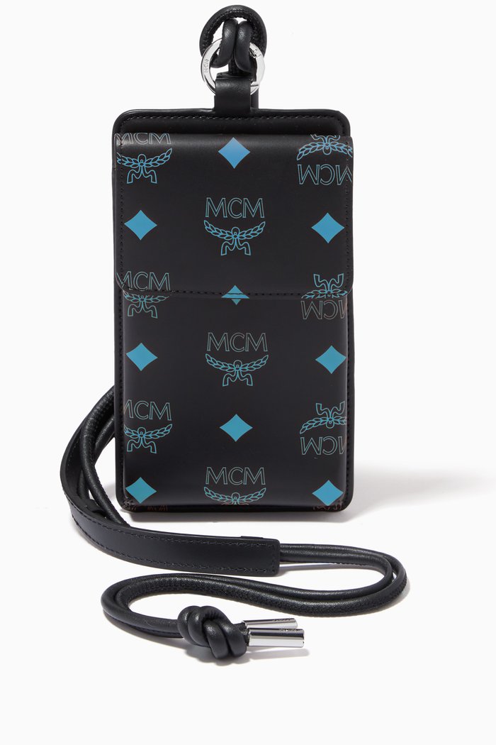 

Lanyard Phone Case in Color Splash Logo Leather, Blue