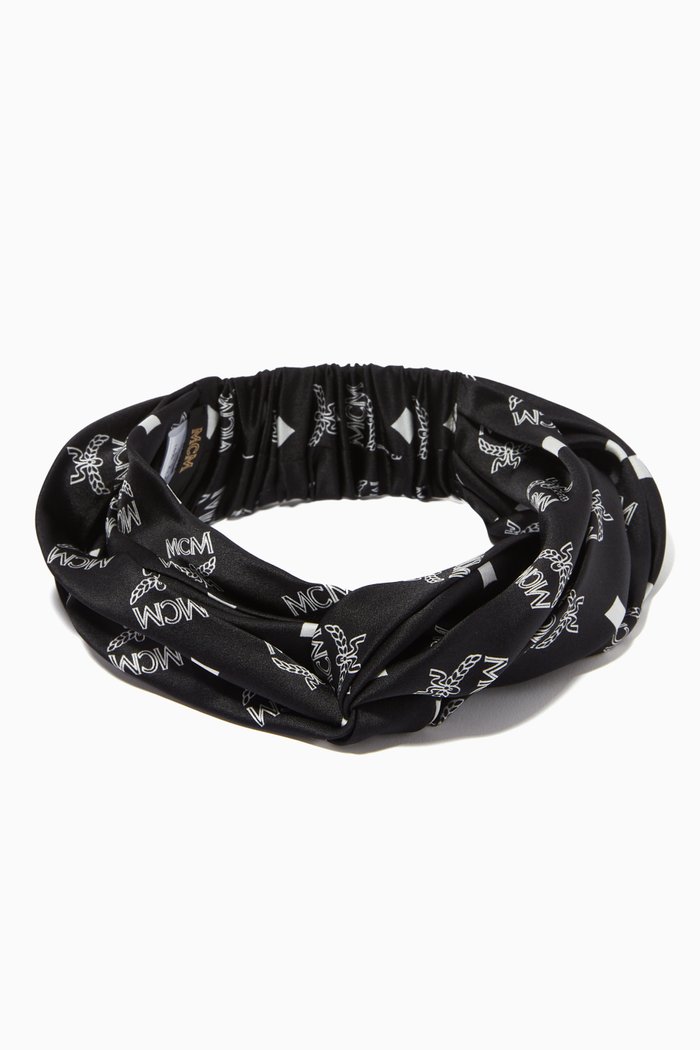 

Monogram Silk Headband, Black