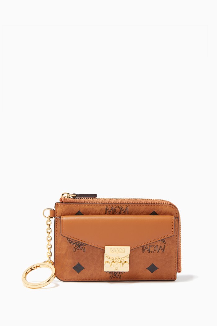 

Mini Patricia Zip Card Case in Visetos, Brown