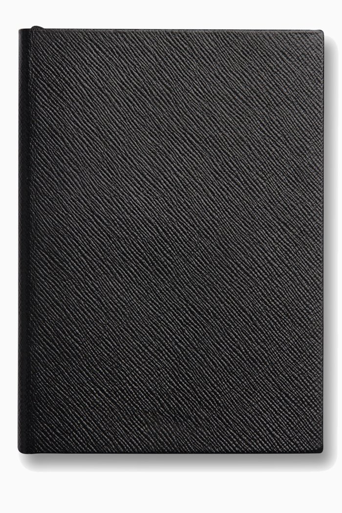 

Panama Soho Notebook with Blank Pages in Crossgrain Leather, Black