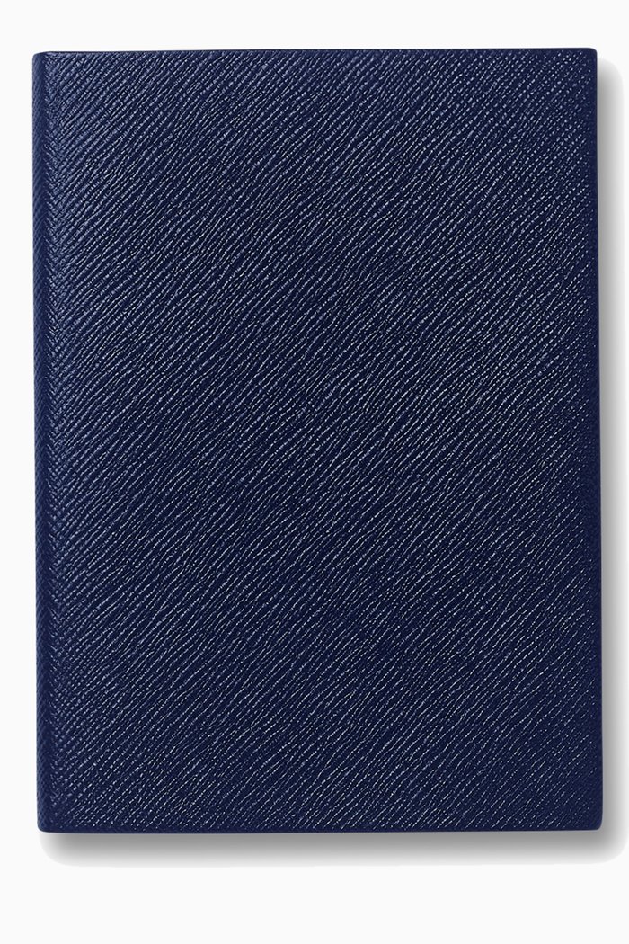 

Panama Soho Notebook with Blank Pages in Crossgrain Leather, Blue