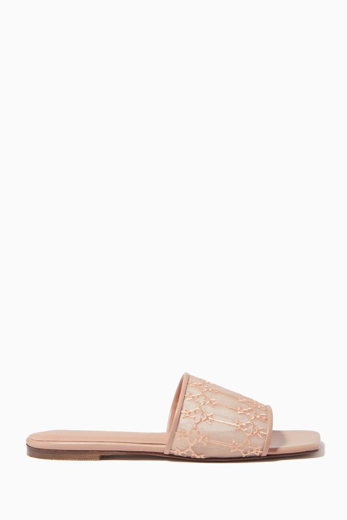 

Sursock Flat Sandals in Mesh & Leather, Neutral