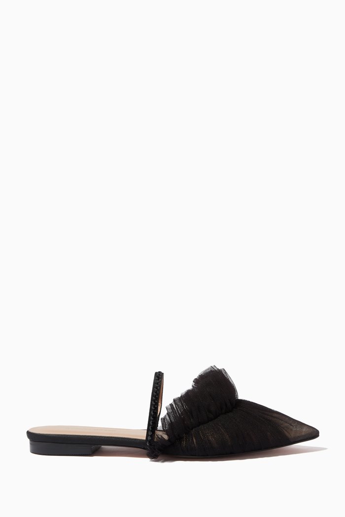 

Franca Glitz Flats in Satin & Tulle, Black