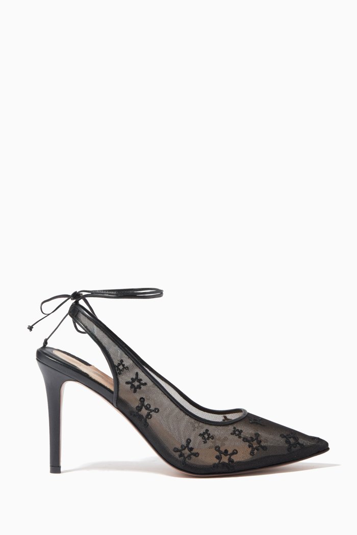 

Ines 105 Pumps in Mesh & Leather, Black