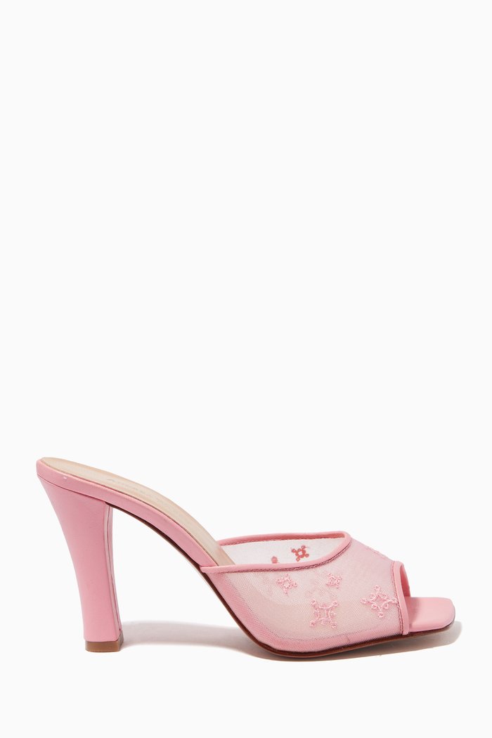 

Immy Gouraud 105 Mules in Mesh & Nappa, Pink
