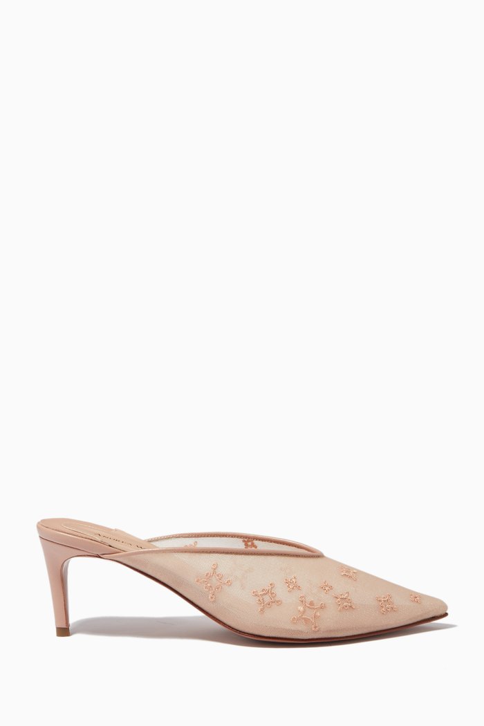 

Gouraud 70 Mules in Mesh & Nappa, Neutral
