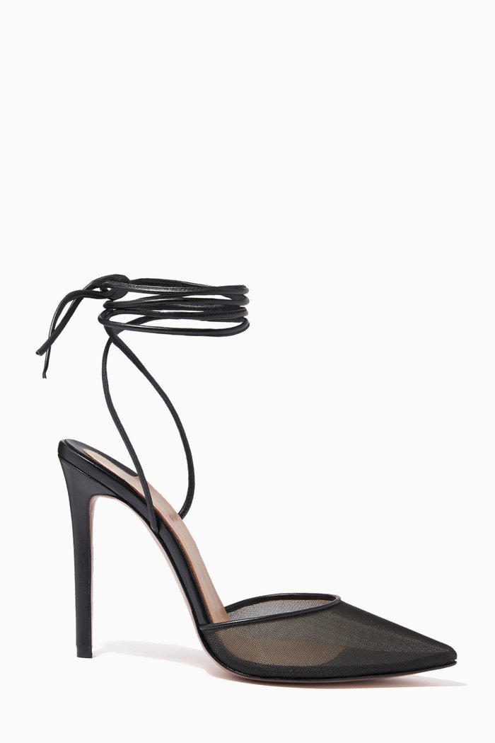 

Denver Wrap 120 Pumps in Mesh & Leather, Black