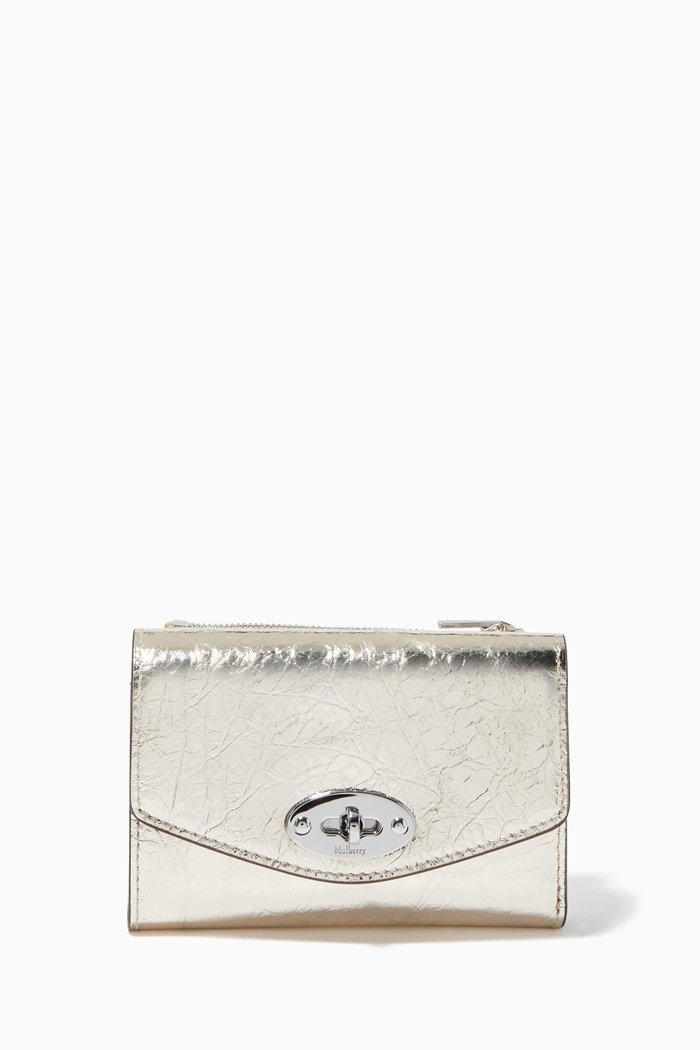 

Darley Multi-card Wallet in Metallic Leather, Gold