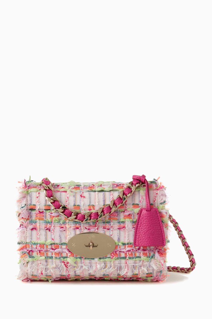 

Lily Top Handle Bag in Tweed, Pink