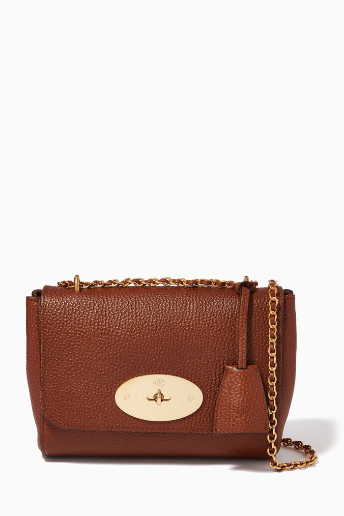 

Lily Shoulder Bag in Natural Grain Leather, Brown
