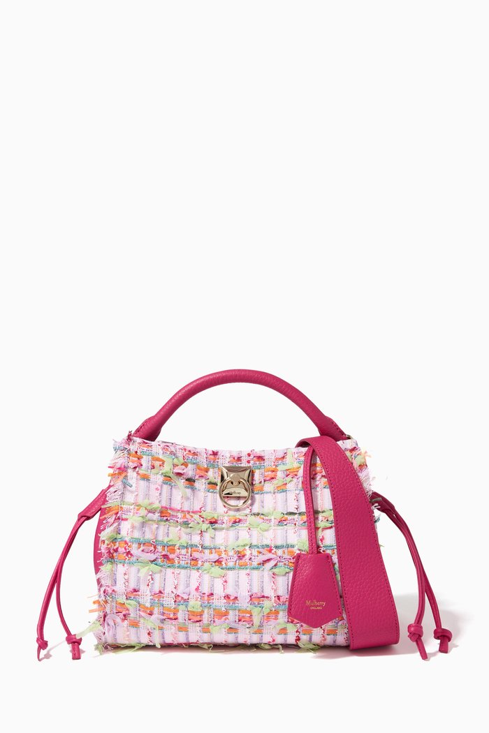 

Small Iris Shoulder Bag in Tweed, Pink