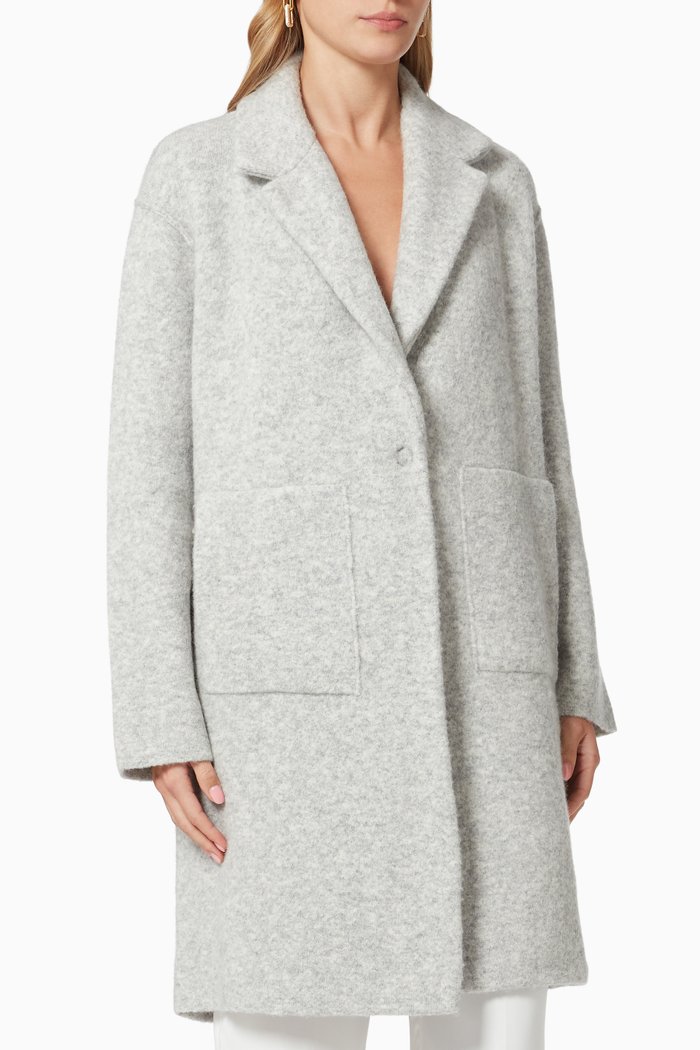 

Longline Cardigan in Wool-blend, Grey