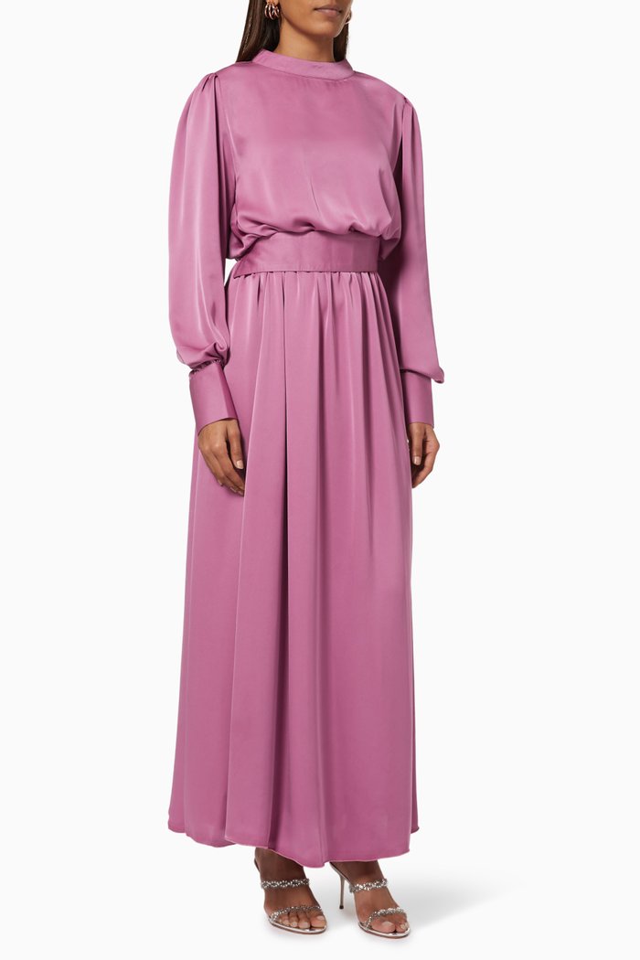 

Belted Dress in Silk, Pink