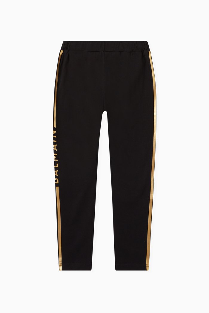 

Logo Stripe Leggings in Stretch Jersey, Black