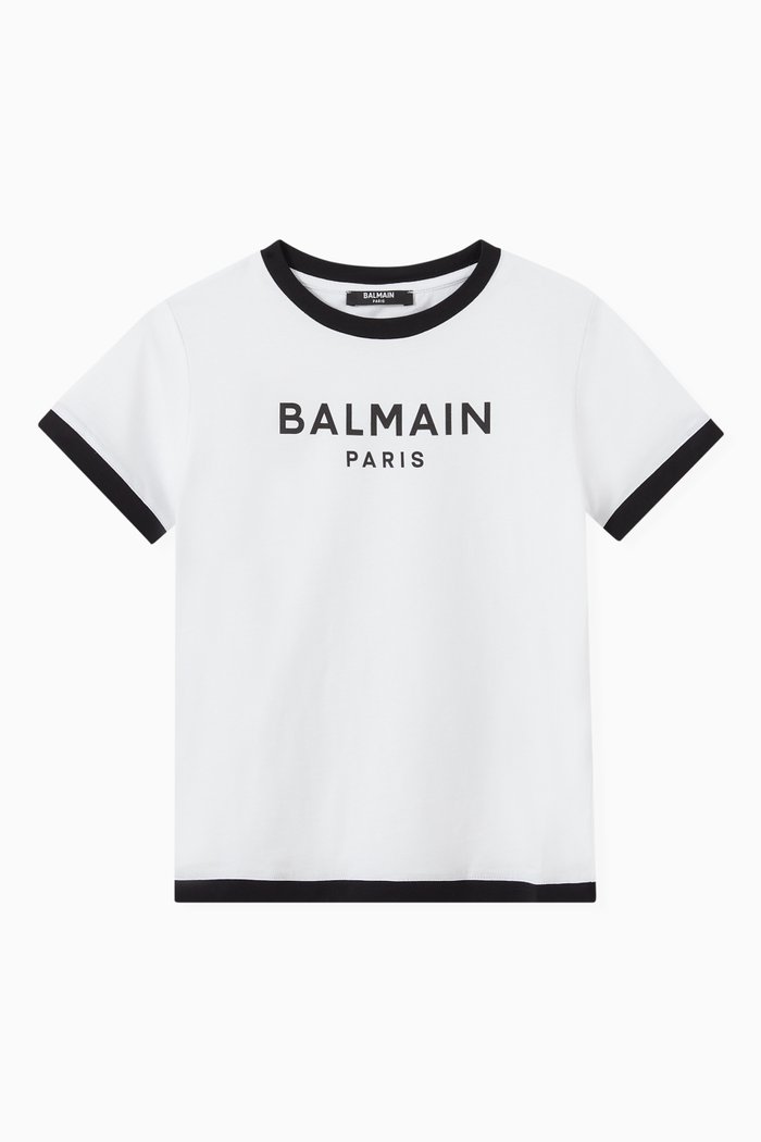 

Contrast Collar Logo T-shirt in Jersey, White