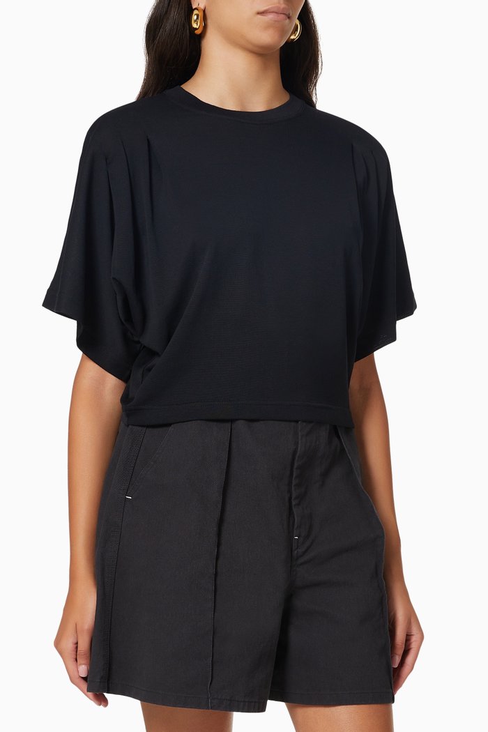 

Zinaliki Cropped T-Shirt in Jersey, Black
