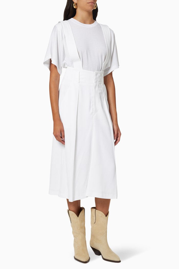 Laraya Suspender Skirt in Viscose, White