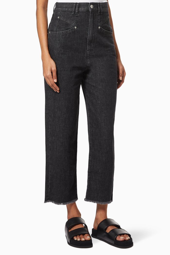 

Dilali Culotte Pants in Cotton Denim, Black