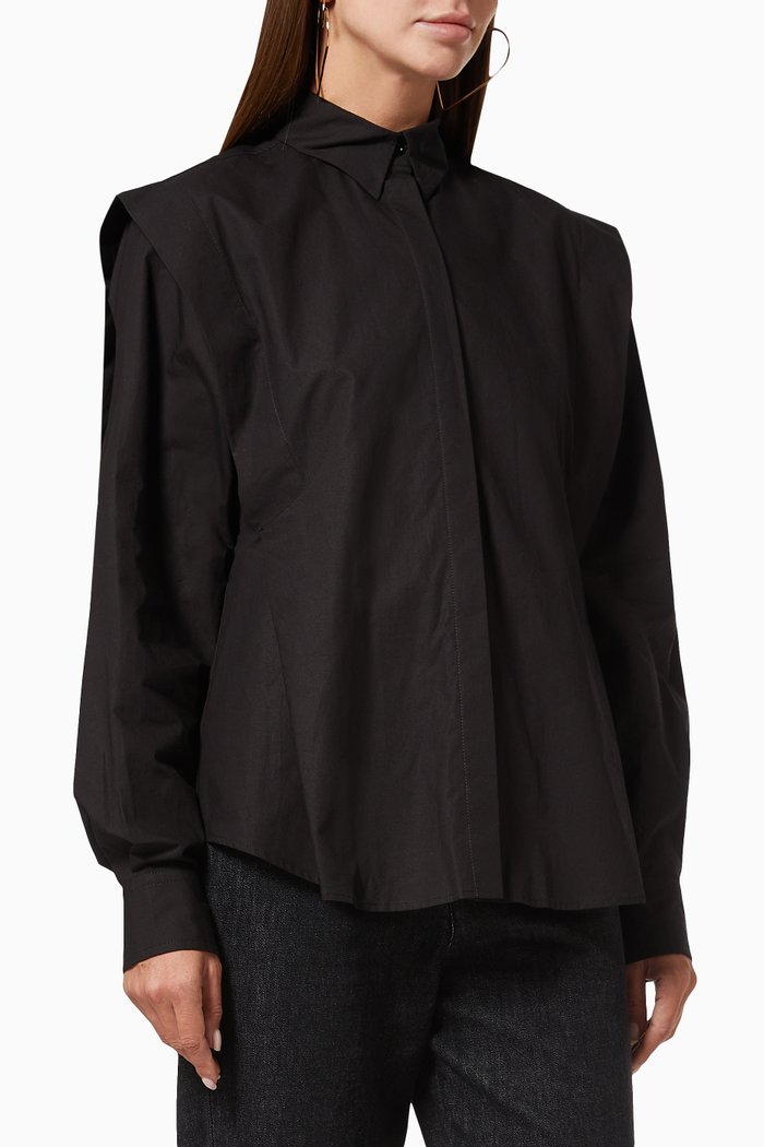 

Ralki Shirt in Cotton Linen Blend, Black