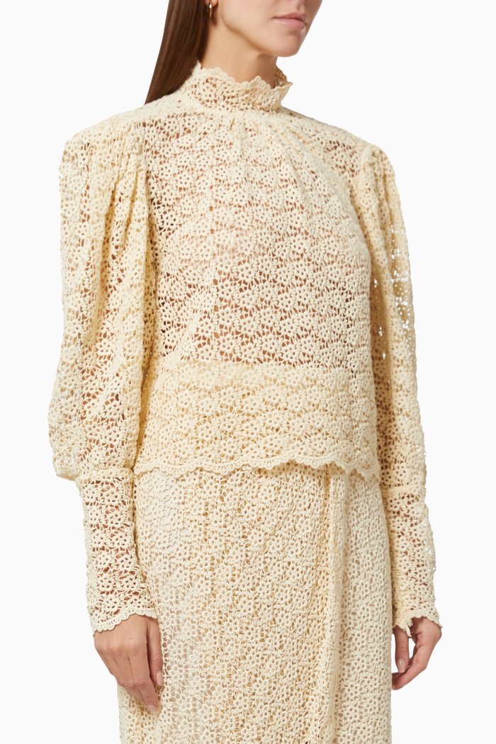

Evelina Blouse in Lace, Neutral
