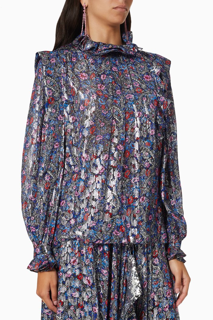 

Chandraya Blouse in Silk, Blue