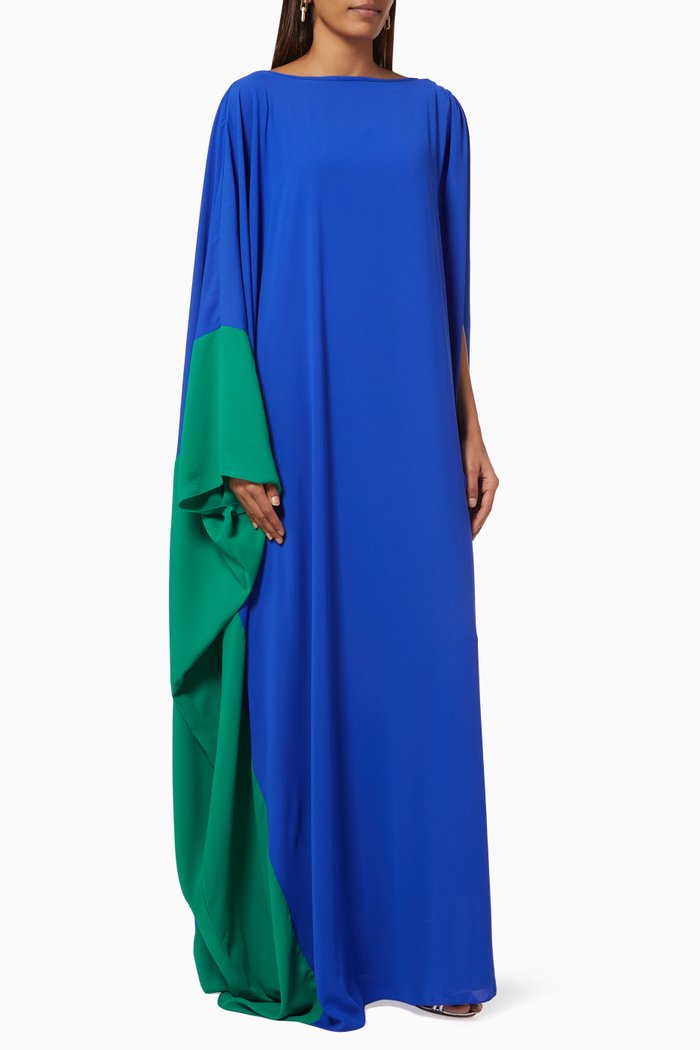 

Two Tone Kaftan in Georgette Chiffon, Blue