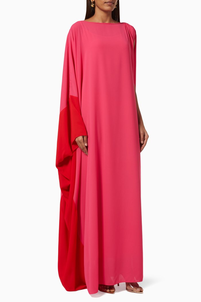 

Two Tone Kaftan in Georgette Chiffon, Pink