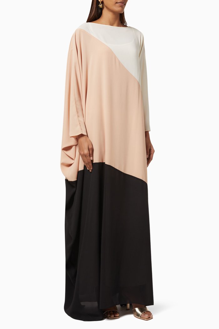 

Trio Tone Kaftan in Georgette, Neutral
