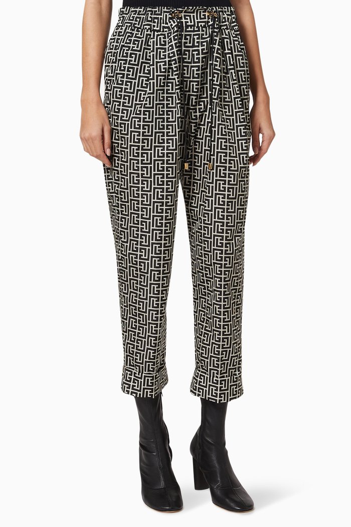 Sweatpants in Monogram Nylon Blend, White
