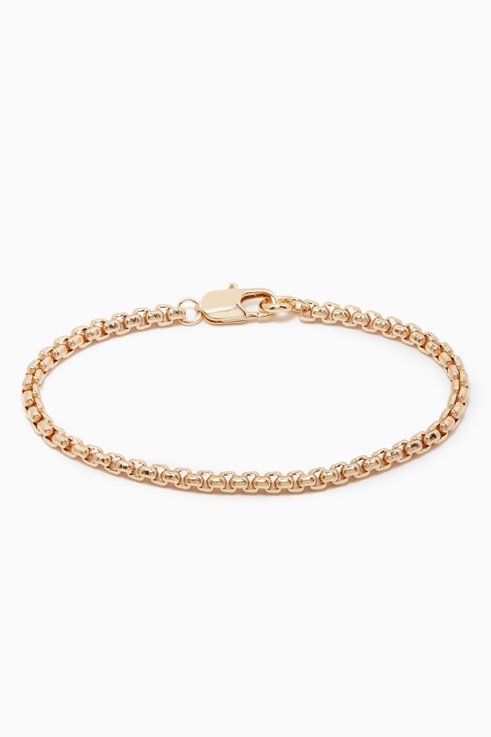 

Box Chain Bracelet in 14kt Gold Plating